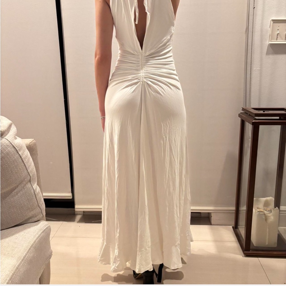 White Ruched Dress - Picture 2 of 4